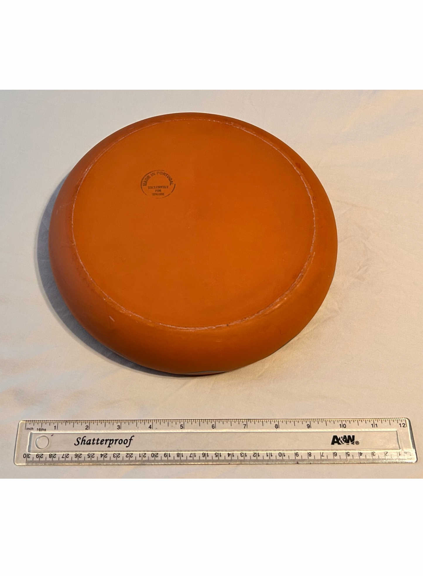 Vintage HUMARK Portugal Ceramic Chip & Dip Bowl – Teal/Orange – 12” Serving Dish